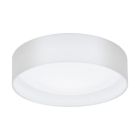 White modern flush ceiling light fabric, Abano, 12W, 3000K LED