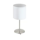 White modern table lamp fabric, Abano, with switch