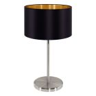 Golden modern table lamp fabric, Terme, with switch