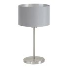 Grey modern table lamp fabric, Terme, with switch