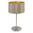 Golden modern table lamp fabric, Terme, with switch
