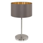 Brown modern table lamp fabric, Terme, with switch