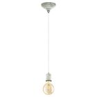 White vintage pendant light metal, Christel