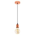 Copper vintage pendant light metal, Christel
