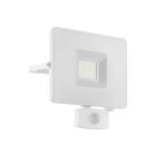 White outdoor wall light with motion sensor aluminium, Joey, IP44