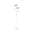 Wood floor lamp white, Anton, with switch