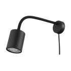 Black modern ceiling spotlight steel, Samiha, with switch