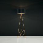Golden design floor lamp metal, Viola, with switch