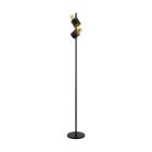 Golden modern floor lamp steel, Oscar, with switch
