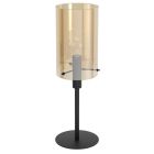 Black modern table lamp steel, Ritesh, with switch