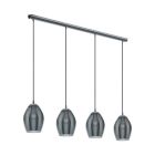 Grey pendant light smoke glass, Nikky