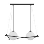 Black retro pendant light glass, Tjardo