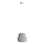 Chrome pendant light smoke glass, Gauke
