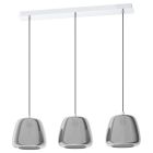 Chrome pendant light smoke glass, Gauke