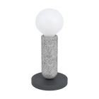 Anthracite rustic table lamp steel, Patrycja, with switch