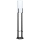 Black retro floor lamp steel, Patty, with switch