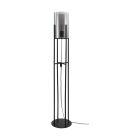 Black retro floor lamp steel, Patty, with switch