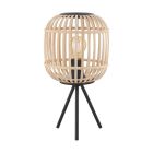 Black rustic table lamp steel, Ankie, with switch