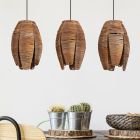 Wood pendant light brown, Joyca