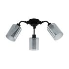 Black modern flush ceiling light steel, Paola