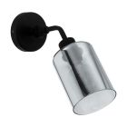 Black modern wall light steel, Paola