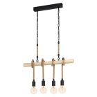 Wood pendant light brown, Zerina