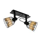 Black rustic ceiling spotlight steel, Guillaume