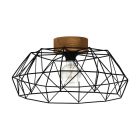 Wood flush ceiling light black, Joseline