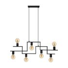 Black retro pendant light steel, Olga