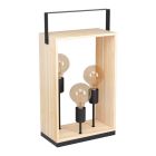 Wood table lamp black, Olaf, with switch