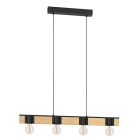 Brown rustic table lamp wood, Angela