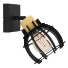 Black retro wall spotlight aluminium, Redouan