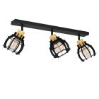Black retro ceiling spotlight aluminium, Redouan