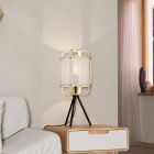 White retro table lamp fabric, Rocco, with switch