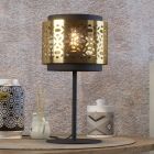 Brass retro table lamp steel, Quincy, with switch