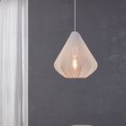 White industrial pendant light steel, Agnese