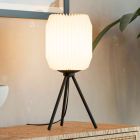 Paper table lamp white, Kars, with switch