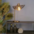 Bronze vintage table lamp steel, Suraj, with switch