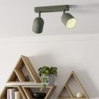 Green vintage ceiling light steel, Tjitte