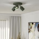 Green vintage ceiling light steel, Tjitte