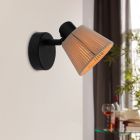 Cream rustic wall spotlight fabric, Serah