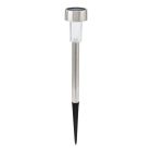 Silver garden spike light stainless steel, Zora, 0,5W, 3000K LED, IP44, with switch