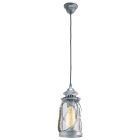 Silver vintage pendant light glass, Abetone