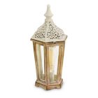 Silver classic table lamp wood, Abdelwahed, with switch