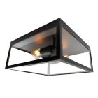 Black industrial flush ceiling light steel, Yagmur