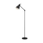 Black industrial floor lamp metal, Lavinio, with switch