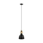 Black retro pendant light metal, Alain