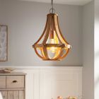 Wood pendant light brown, Adriano