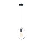 Black retro pendant light metal, Aida