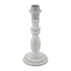 Wood table lamp without shade white, Akin, with switch